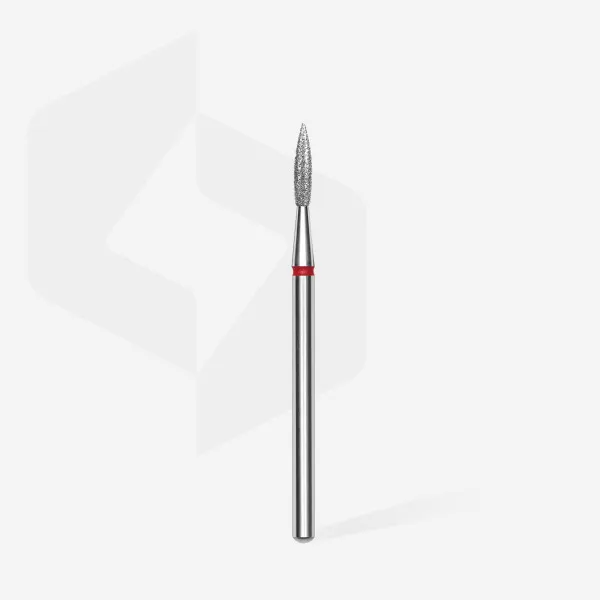 Diamond nail drill bit pointed flame red head EXPERT diameter 2,3 mm / working part 8 mm