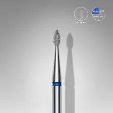 Diamond nail drill bit drop blue head STALEKS PRO EXPERT diameter 1,6 mm / working part 4 mm
