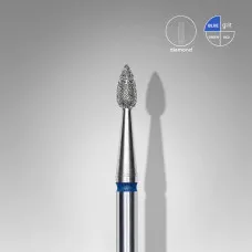 Diamond nail drill bit drop blue head STALEKS PRO EXPERT diameter 2,3 mm / working part 5 mm