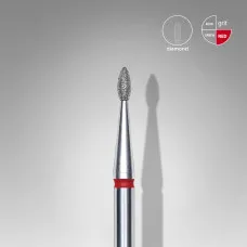 Diamond nail drill bit drop red head STALEKS PRO EXPERT diameter 1,6 mm / working part 4 mm