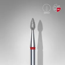 Diamond nail drill bit drop red head STALEKS PRO EXPERT diameter 2,3 mm / working part 5 mm