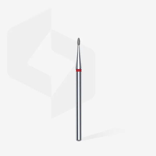 Diamond nail drill bit rounded bud red EXPERT head diameter 1,2 mm / working part 3 mm