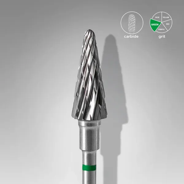 Carbide nail drill bit cone green EXPERT head diameter 6mm / working part 14mm
