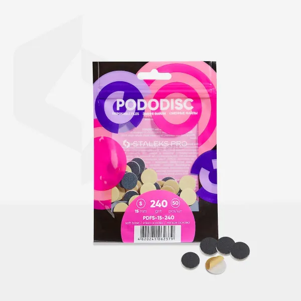 Disposable files on a soft base for pedicure disc PODODISC S EXPERT 240 grit (50 pcs)