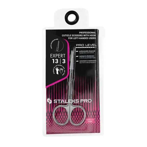 Professional scissors with hook for left-handed users STALEKS PRO EXPERT 13 TYPE 3
