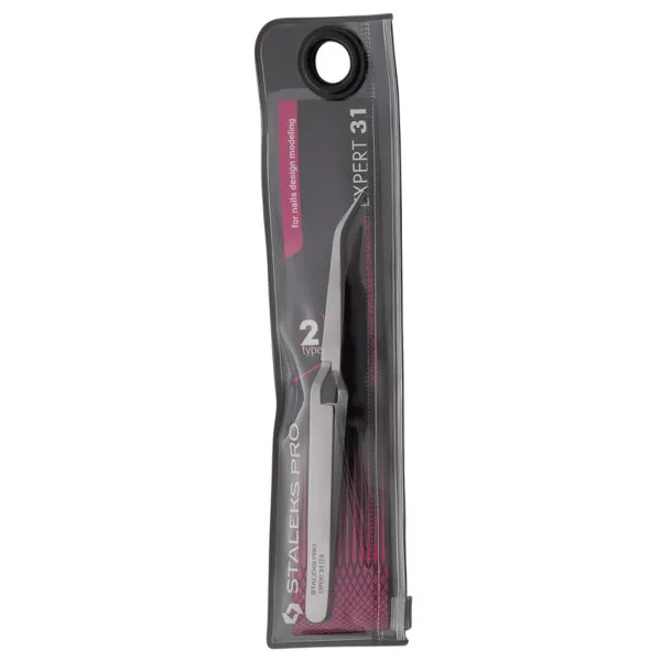Reverse аction tweezers for nail art STALEKS PRO EXPERT 31 TYPE 2



