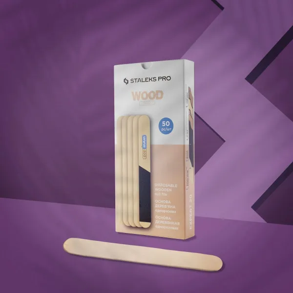 Пилка деревянная одноразовая прямая STALEKS PRO EXPERT 20 (50 шт)