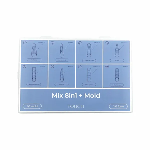 TOUCH Nail Tips Upper forms modeling Mix 8in1 + mold 288 ks