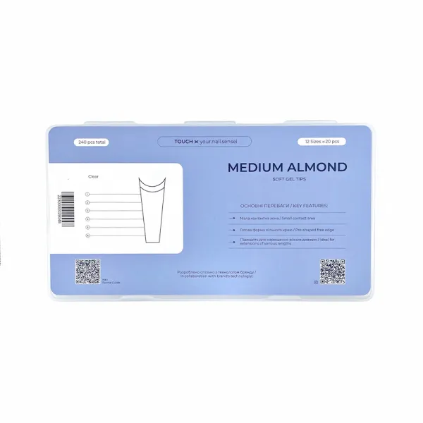 TOUCH Soft Gel Tips MEDIUM ALMOND 240 ks