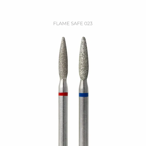TOUCH diamond Flame nail drill bit, rounded tip, blue 023