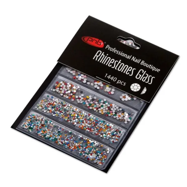 Rhinestones glass PNB Colorful mix ss2,ss3,ss6,ss8,ss10,ss12, 1440 pcs
