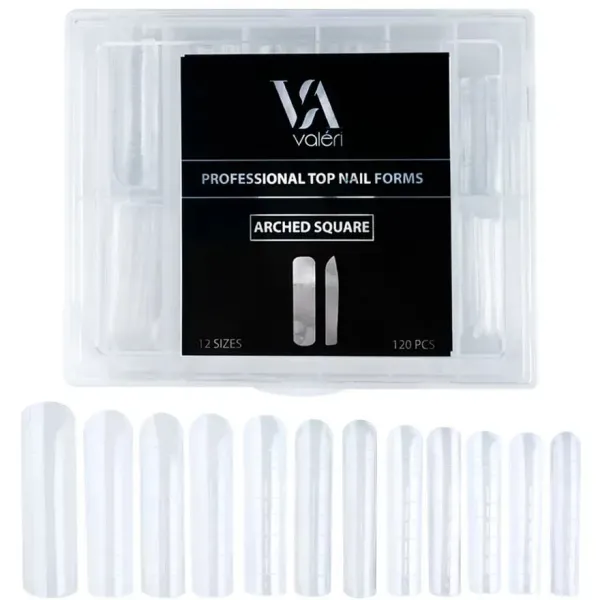 Professional Top Nail Forms Arched Square, 120 pcs